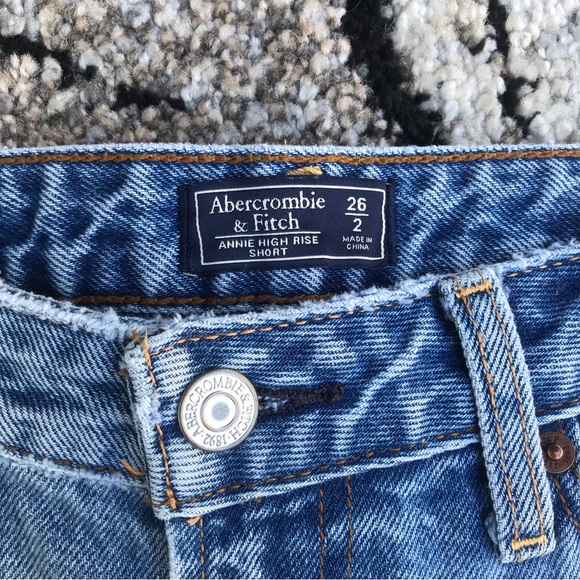 Abercrombie and Fitch Annie High Rise Distressed and Ripped Shorts - Picture 2 of 9